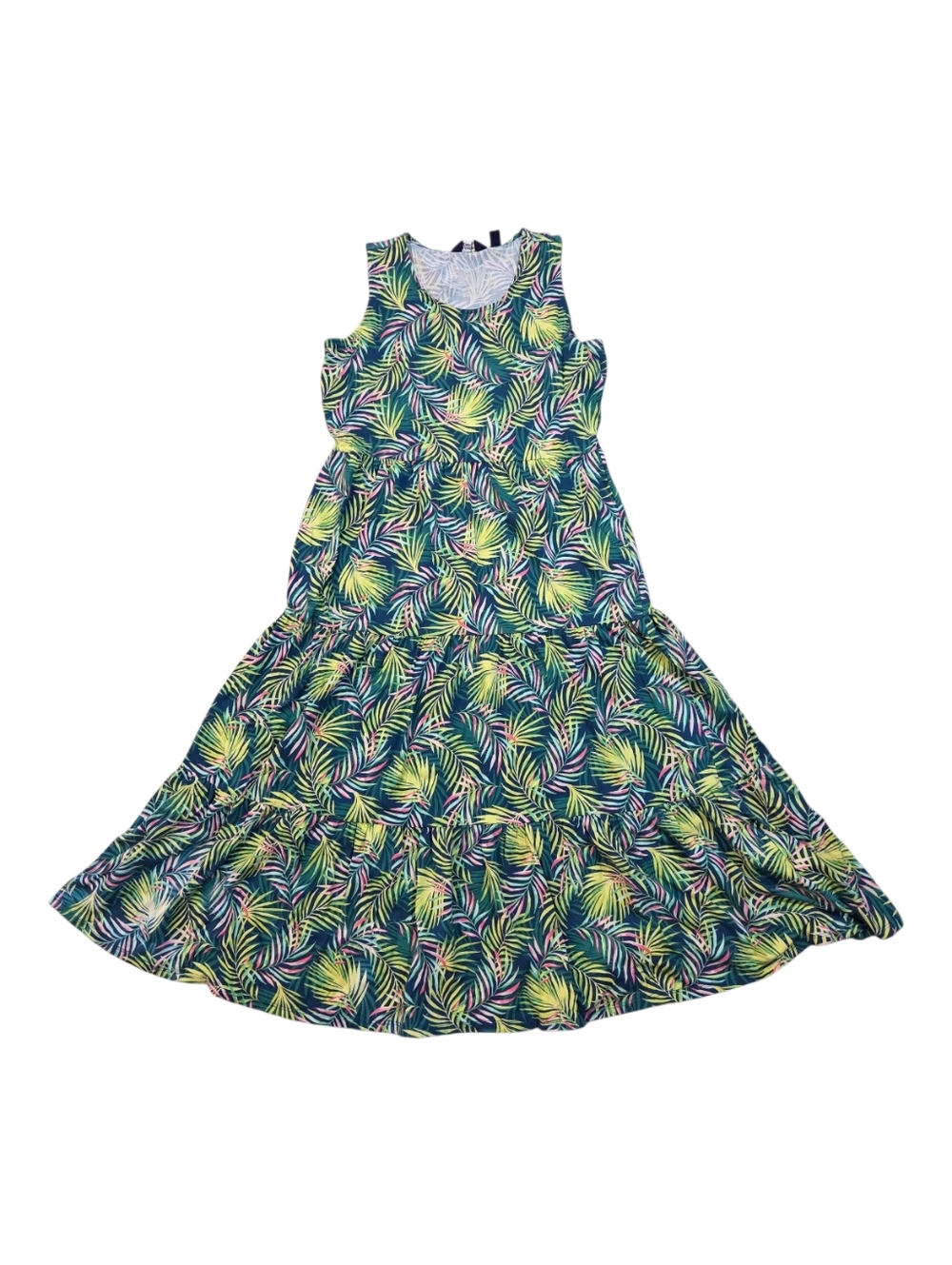 Lands' End Sleeveless Maxi Dress Tropical Print Size: M